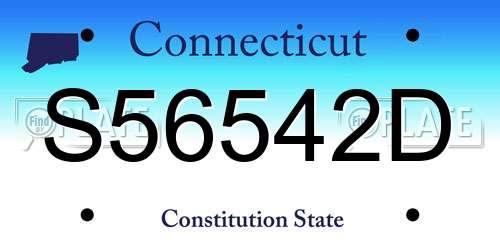 S56542D Connecticut License Plate