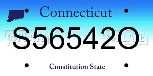 S56542O Connecticut License Plate
