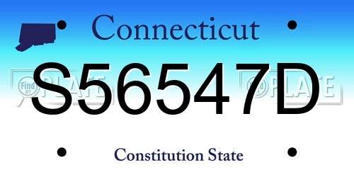 S56547D Connecticut License Plate