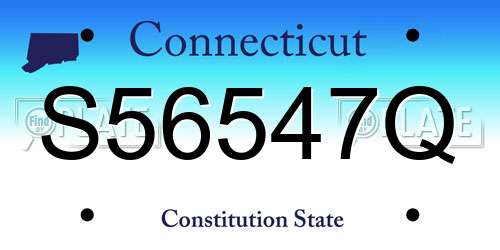 S56547Q Connecticut License Plate