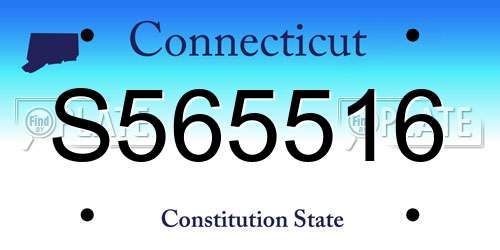 S565516 Connecticut License Plate