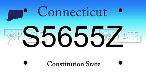 S5655Z Connecticut License Plate