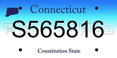 S565816 Connecticut License Plate