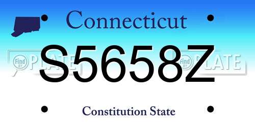S5658Z Connecticut License Plate