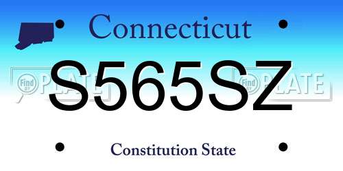 S565SZ Connecticut License Plate
