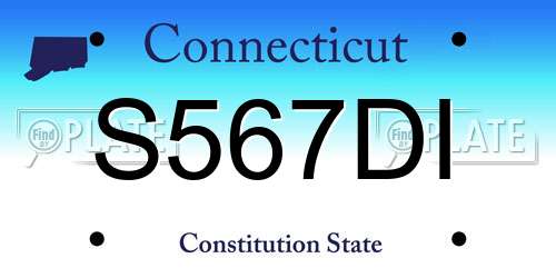 S567DI Connecticut License Plate