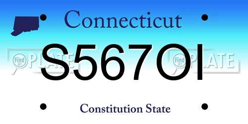 S567OI Connecticut License Plate