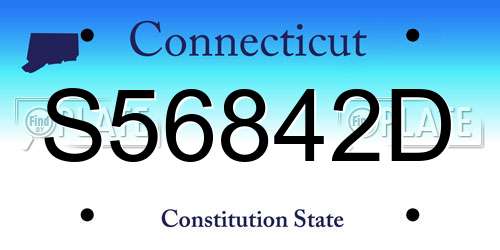 S56842D Connecticut License Plate