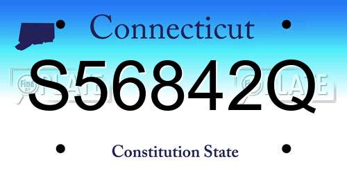 S56842Q Connecticut License Plate