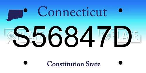 S56847D Connecticut License Plate
