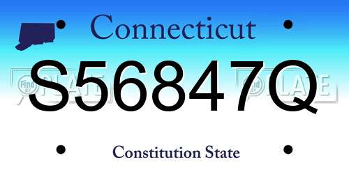 S56847Q Connecticut License Plate