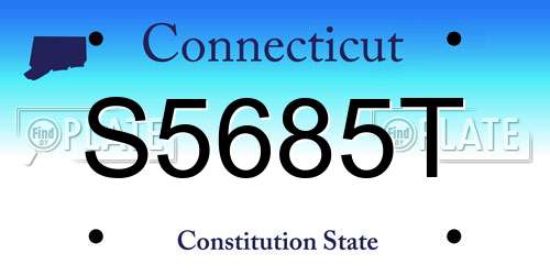 S5685T Connecticut License Plate