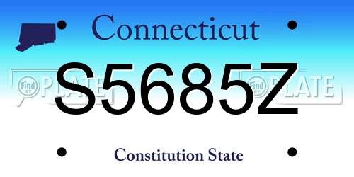 S5685Z Connecticut License Plate
