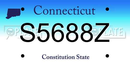 S5688Z Connecticut License Plate