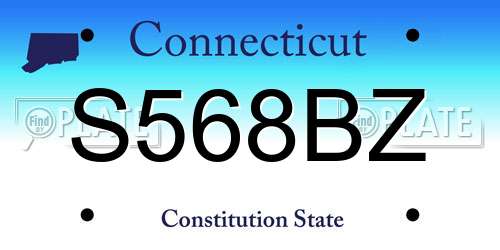 S568BZ Connecticut License Plate