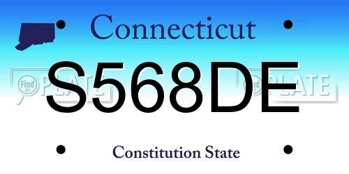 S568DE Connecticut License Plate