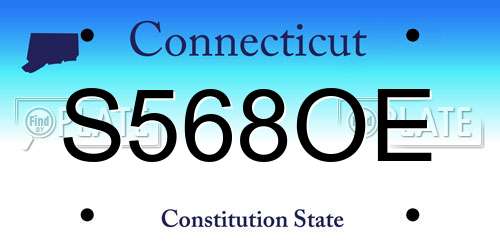 S568OE Connecticut License Plate