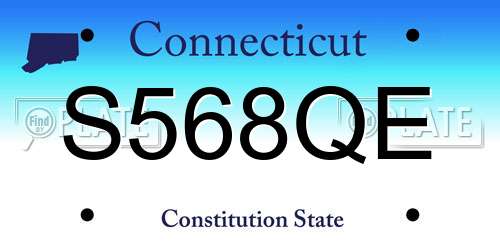 S568QE Connecticut License Plate