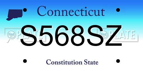 S568SZ Connecticut License Plate