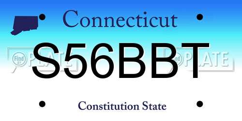 S56BBT Connecticut License Plate