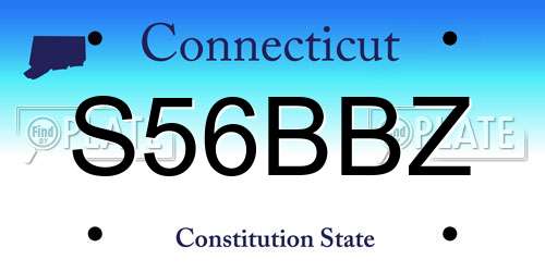 S56BBZ Connecticut License Plate