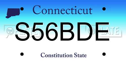 S56BDE Connecticut License Plate