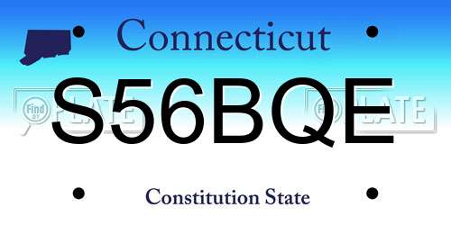 S56BQE Connecticut License Plate