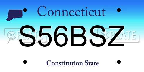 S56BSZ Connecticut License Plate
