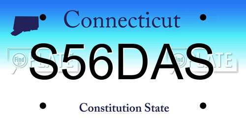 S56DAS Connecticut License Plate