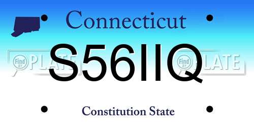 S56IIQ Connecticut License Plate
