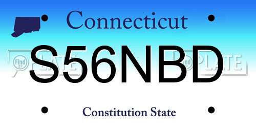 S56NBD Connecticut License Plate