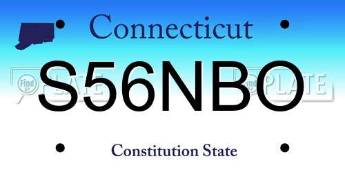 S56NBO Connecticut License Plate