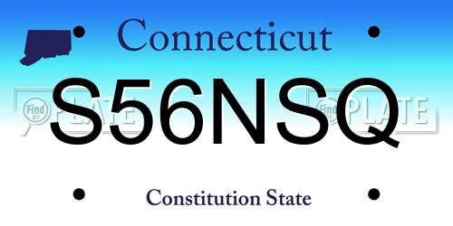 S56NSQ Connecticut License Plate