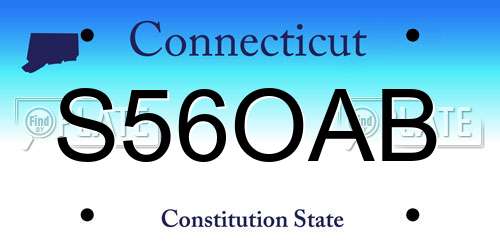 S56OAB Connecticut License Plate