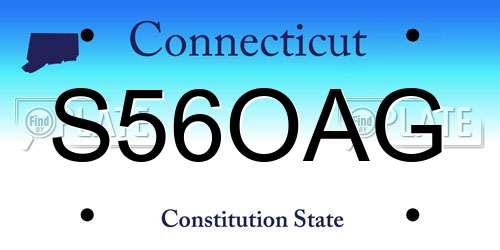 S56OAG Connecticut License Plate