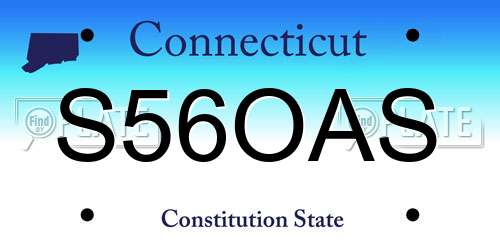S56OAS Connecticut License Plate