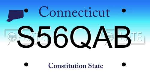 S56QAB Connecticut License Plate