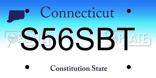 S56SBT Connecticut License Plate