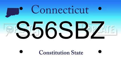 S56SBZ Connecticut License Plate