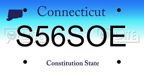 S56SOE Connecticut License Plate