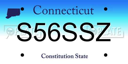 S56SSZ Connecticut License Plate