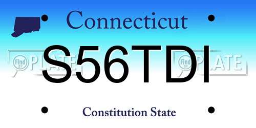 S56TDI Connecticut License Plate