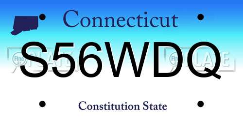 S56WDQ Connecticut License Plate