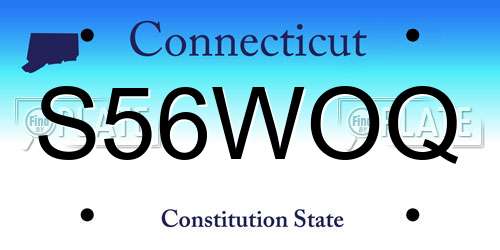 S56WOQ Connecticut License Plate