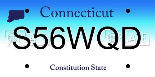 S56WQD Connecticut License Plate