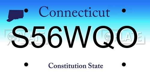 S56WQO Connecticut License Plate