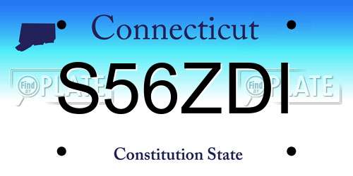 S56ZDI Connecticut License Plate