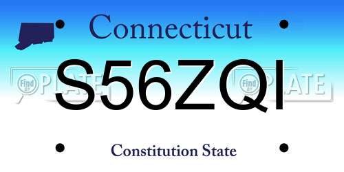 S56ZQI Connecticut License Plate