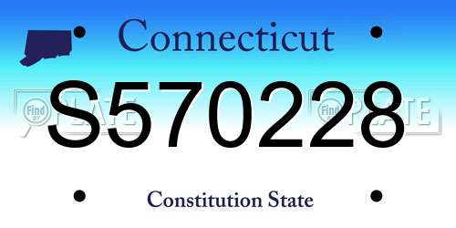 S570228 Connecticut License Plate