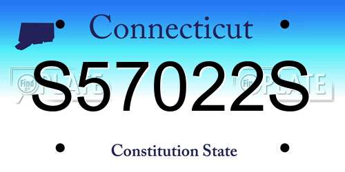 S57022S Connecticut License Plate